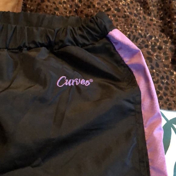 💜 Sweat Pants, Curves, Black & Purple, Large, NWOT - Picture 3 of 15